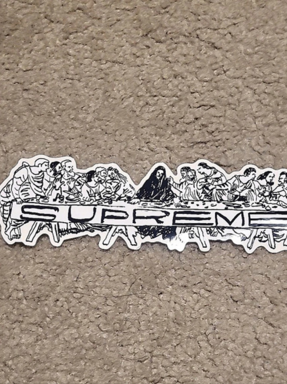 Supreme Last Supper Box Logo Sticker Black & White